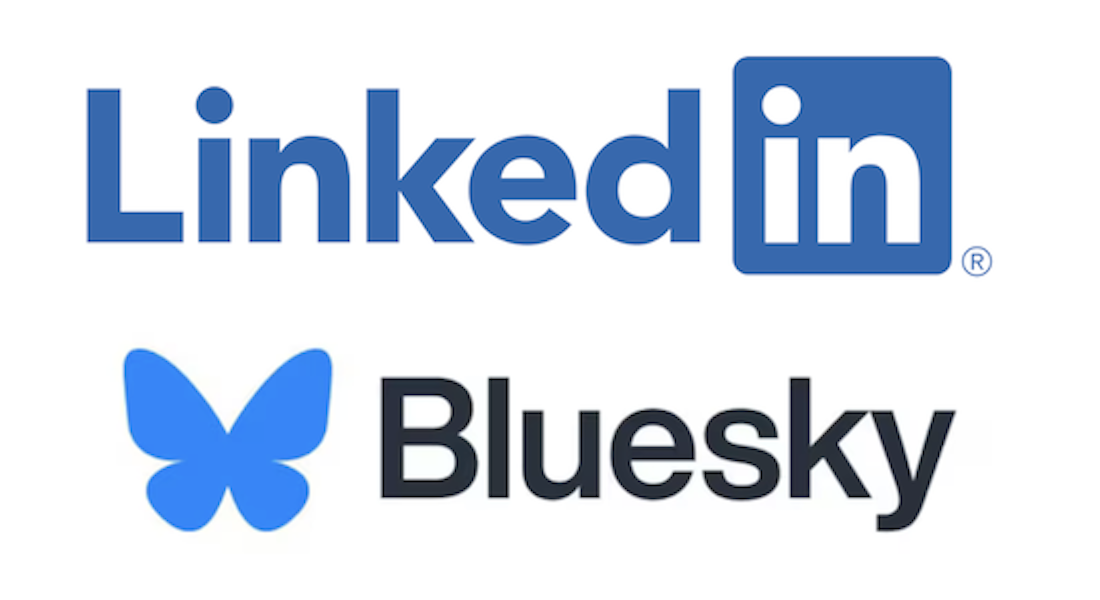 Linkedin and Bluesky logo